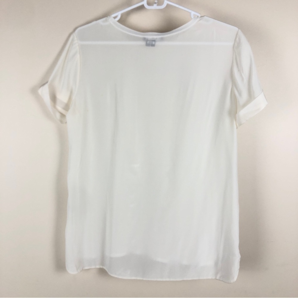 Vince white cuff short sleeve tee size large - Picture 8 of 10